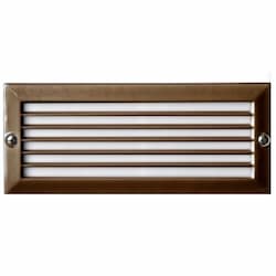 Dabmar 6W LED Recessed Step & Wall Light, Louvered, 12V, Amber, Bronze