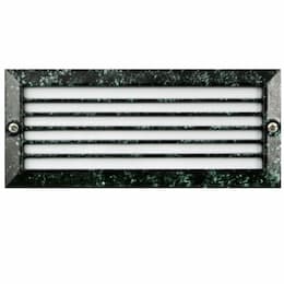 Dabmar 5W LED Recessed Step & Wall Light, Louvered, 12V, 3000K, V. Green