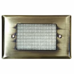 3W LED Step & Wall Light, Open Face, 12V, Amber, Antique Brass