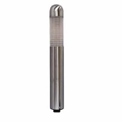 9" 2.5W LED Area Light, Mini Bollard, 12V, 3000K, Stainless Steel