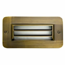 Dabmar 3W LED Step & Wall Light, Louvered Down, 12V, Amber, Brass