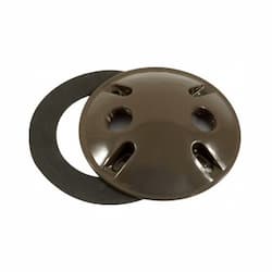 Dabmar Aluminum Female Round Box Cover w/ Two 1.5-in NPT Holes, Bronze