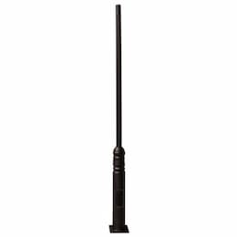 Dabmar 10-ft Steel Fluted Surface Mount Pole, Black