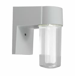 12W LED Surface Mount Wall Light, Ribbed Glass, 120V-277V, 6500K, BRZ