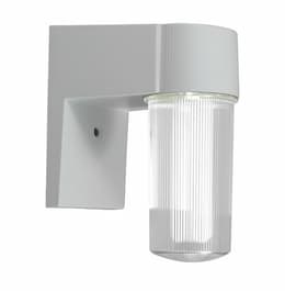 12W LED Surface Mount Wall Light, Ribbed Glass, 120V-277V, 3000K, WHT