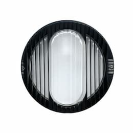 Round Louvered Surface Mount Wall Fixture w/o Bulb, 120V, Black