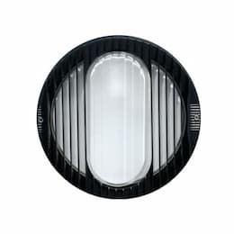 Dabmar 9W LED Round Louvered Surface Mount Wall Fixture, 3000K, 120V, Black