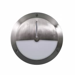 Dabmar 12W LED Semi-Closed Surface Mount, 120-277V, 3000K, Stainless Steel