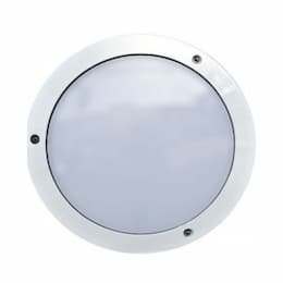 12W LED Round Surface Mount Wall Light, 120V-277V, 3000K, White