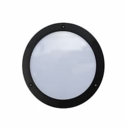 12W LED Round Surface Mount Wall Light, 120V-277V, 5000K, Black