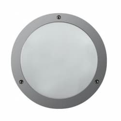 9W LED Round Surface Mount Wall Light, 120V-277V, 3000K, Gray