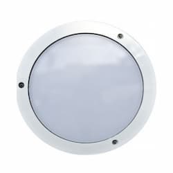 9W LED Round Surface Mount Wall Light, 120V, 3000K, White