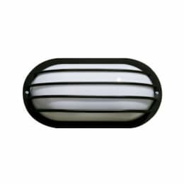 9W LED Oval Caged Surface Mount Wall Light, 85V-265V, 2700K, Black