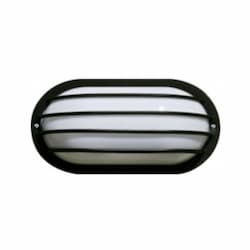 9W LED Oval Caged Surface Mount Wall Light, 85V-265V, 2700K, White