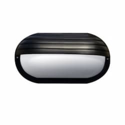 9W LED Oval Eyelid Surface Mount Wall Light, 85V-265V, 2700K, Black