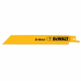 Dewalt 6" 10TPI Straight Back Bi-Metal Reciprocating Saw Blade