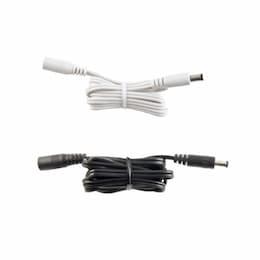 39-in DC Plug Extension Cable, 18 AWG White, 5-Pack