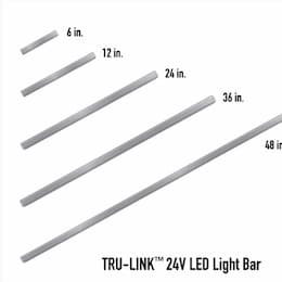 1-ft 4.8W LED Undercabinet Light, Dim, 320 lm, 24V, 3000K, Silver