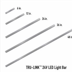 1-ft 4.8W LED Undercabinet Light, Side Feed, 320 lm, 24V, 3000K, SLVR