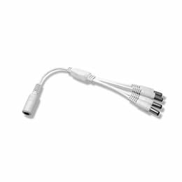 4-Way DC Splitter, 22/2 AWG, White, Single