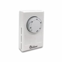 Dr. Heater Wall Mount Thermostat, Non-Programmable, 28A, 120V-277V, White