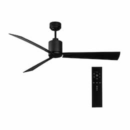 52-in 35W DC Ceiling Fan w/ Remote, 3-Blade, 5600 CFM, 120V, Black