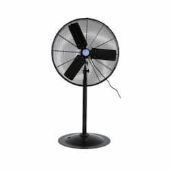 iLiving USA 30-in 220W Commercial Pedestal Floor Fan, 7261 CFM, 120V, Black