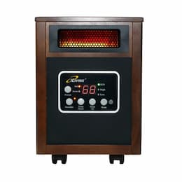 1500W Hybrid Space Heater, 5200 BTU/H, 12.5A, 120V, Dark Walnut