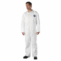 Dupont Size 2X-Large White Safety Front Zip Coverall
