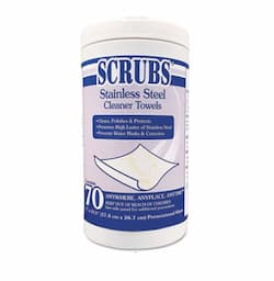 Scrubs Stainless Steel Cleaner Wipes 9.75X10.5