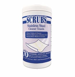 Scrubs Stainless Steel Cleaner Wipes 9.75X10.5