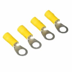 4 AWG 0.38-in Stud Size Ring Terminal, Yellow