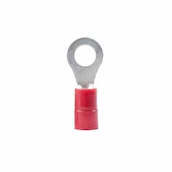 22-18 AWG 8-10 Stud Ring Terminal, Red