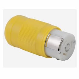 Heavy-Duty Locking Connector, 125-250V, 50A, Yellow