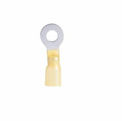 1/4" Stud Yellow Heat Shrink Ring Terminals