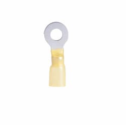 3/8" Stud Yellow Heat Shrink Ring Terminals