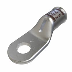 Copper Compression Lug, 1 Hole, 1/4-in Bolt Size, 2 AWG, Silver