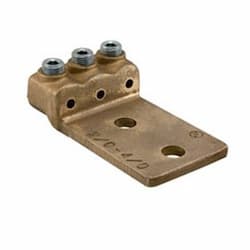 Bronze Mechanical Lug, 1 Port, 1 Hole, 3/8-in Bolt Size, 4/0-2/0 AWG