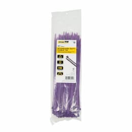 11-in Cable Ties, 50lb, Purple