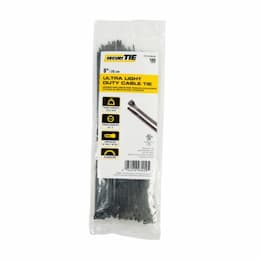 8-in Cable Ties, 18lb, Black