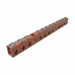 Copper Neutral Bar, 11 Ports, 4-14 Main, 6-14 Tap AWG