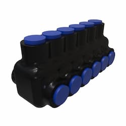 Insulated Multi-Tap Connector, 6 Ports, 4-14 AWG, Flexible, BK/BL
