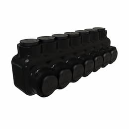 Insulated Multi-Tap Connector, Single Sided, 7 Port, 1/0-14 AWG, Black