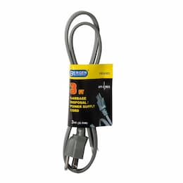 3 ft Grey Garbage Disposal Power Supply Cord