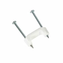 0.5-in Plastic Polyethylene NM Cable Staple w/ Zinc Nail, White, 50PK