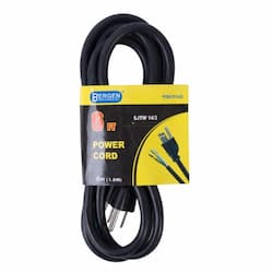 6 ft Black Straight Plug 14/3 Power Supply Cord