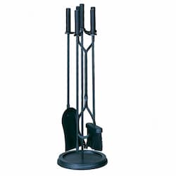 31-in Fireset w/ Cylinder Handles, 5-Piece, Black