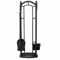 31-in Inline Fireset, 5-Piece, Wrought Iron, Black