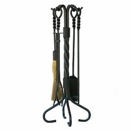 31-in Fireset w/ Ring & Twist Handles, 5-Piece, Olde World Iron