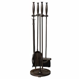 UniFlame 30-in 5pc Bronze Finish Fireset w/ Cylinder Handles